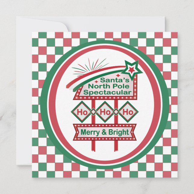 Carte La Marque Rétro du Père Noël – Ho Ho Ho Joyeux et  (Devant)