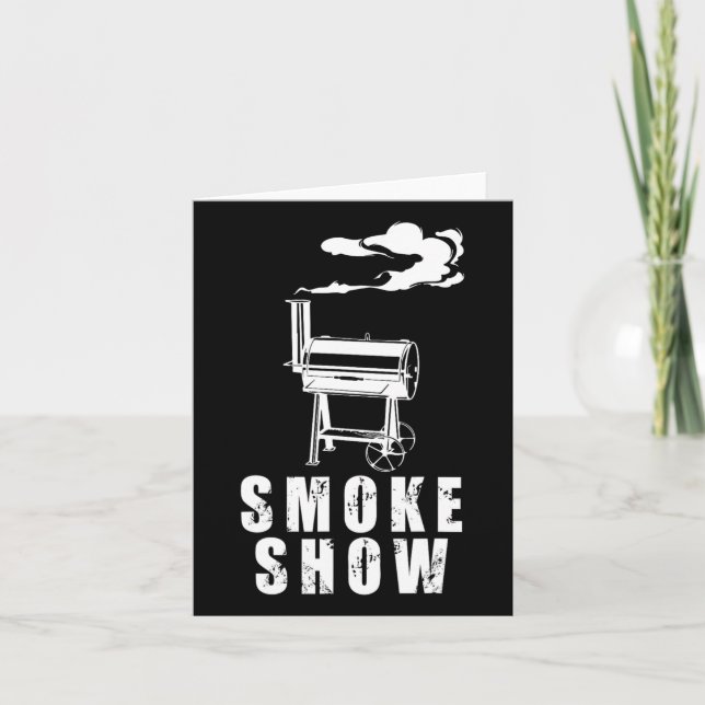 Carte La Masque Grillant Du Fumé Show Bbq Sur L'Écran (Devant)