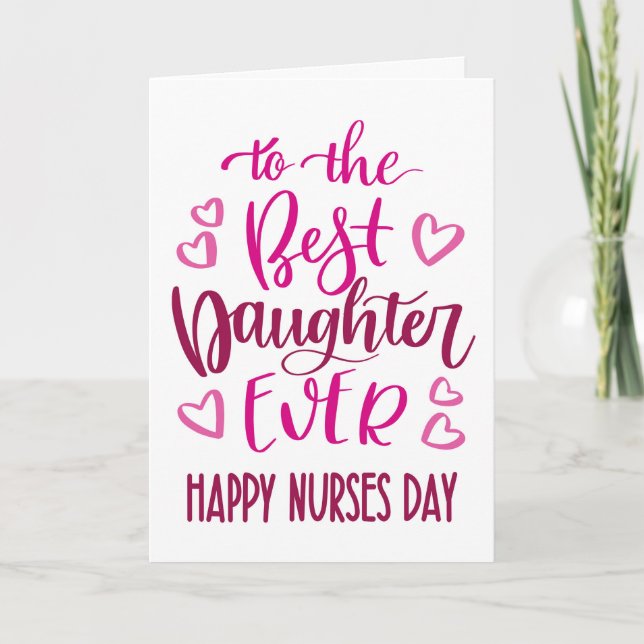 Carte La meilleure fille jamais infirmière la typographi (Devant)