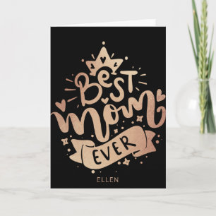 Carte La Meilleure maman jamais Black Gold Typographie M