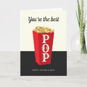 Carte La meilleure pop !   Fête des pères Popcorn rétro