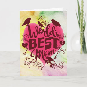 Carte La meilleure typographie d'aquarelle de jour de