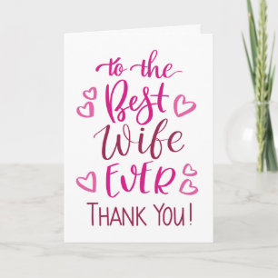 Carte La meilleure typographie Merci de femme en rose