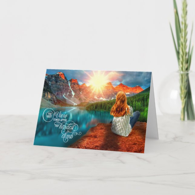 Carte La meilleure vue des diplômés arrive après la mont (Devant)