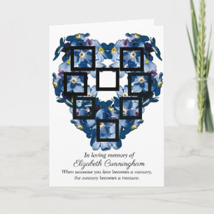 Carte La mémoire devient trésor bleu floral conception d