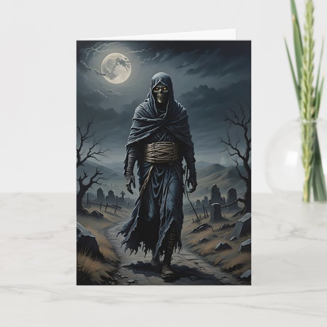 Carte La momie marche Halloween (Devant)