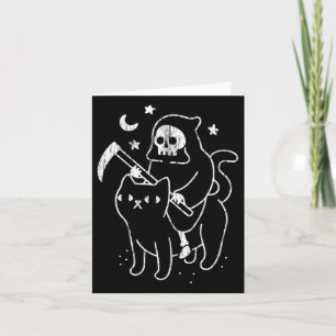 Carte La Mort Monter Un Chat Fun Halloween Costume Party