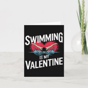 Carte La natation est mon cœur de la Saint-Valentin Amou