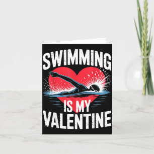 Carte La natation est un nageur de la Saint-Valentin drô