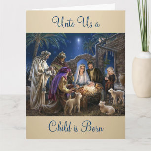 Carte La Nativité de l'Enfant Jésus Vœux de Noël