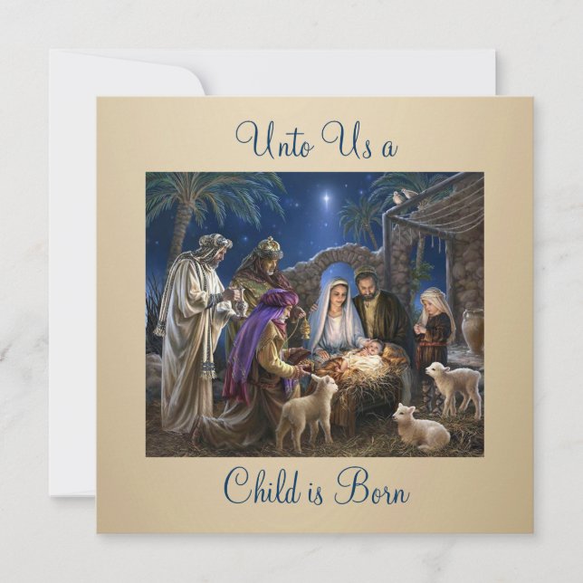 Carte La Nativité de l'Enfant Jésus Vœux de Noël (Devant)