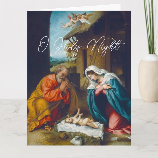 Carte La Nativité de l'Enfant Jésus Vœux de Noël (Devant)