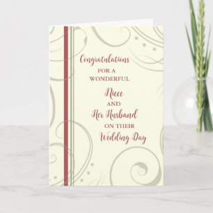 Carte La nièce et son mari Mariage jour Félicitations
