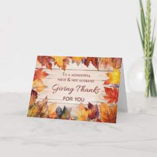 Carte La nièce et son mari Merci de donner grâce