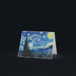 Carte La Nuit étoilée - Vincent Van Gogh<br><div class="desc">View from the psychiaatric hospital at Saint-Rémy-de-Provence (France),  just before sunrise,  with addition of an imagary village. Oil on canvas (1889) by Dutch painter Vincent van Gogh.</div>