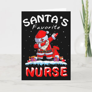 Carte La nurse préférée du Père Noël Fun Noël Dabbing Pè