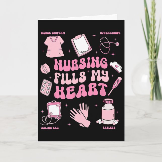Carte La nursing remplit mon cœur Saint-Valentin  (Devant)