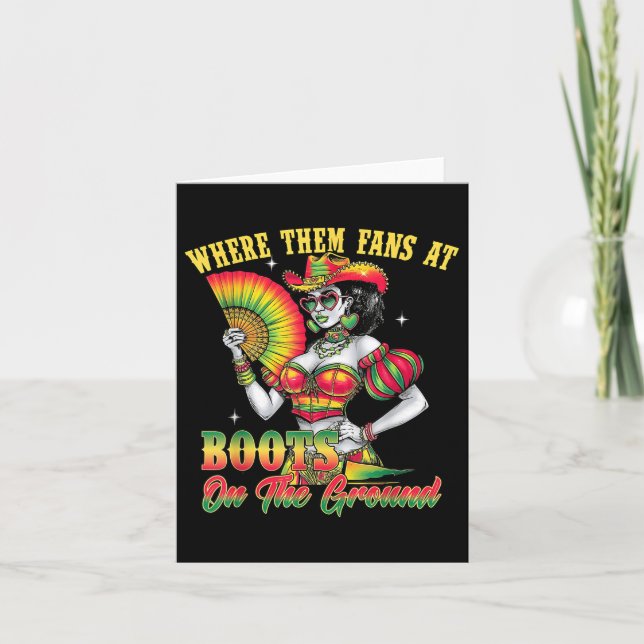 Carte Là Où Ils Fans À La Junetten Cowgirl Bottent Sur (Devant)
