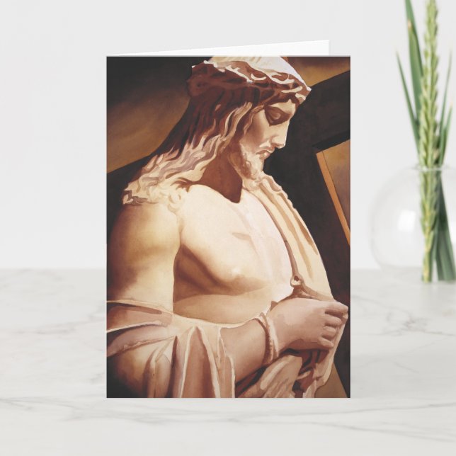 Carte "La Passion" Jésus aquarelle d'art (Devant)
