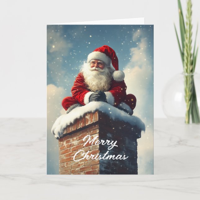 Carte La pause de cheminée de Santa : Un sourire d'hiver (Devant)