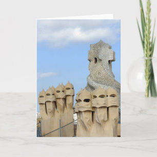 Carte La Pedrera Chimney Pots, Barcelone, Espagne -