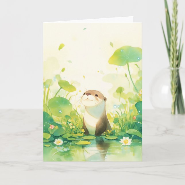 Carte La petite exploratrice de la nature Loutre (Devant)