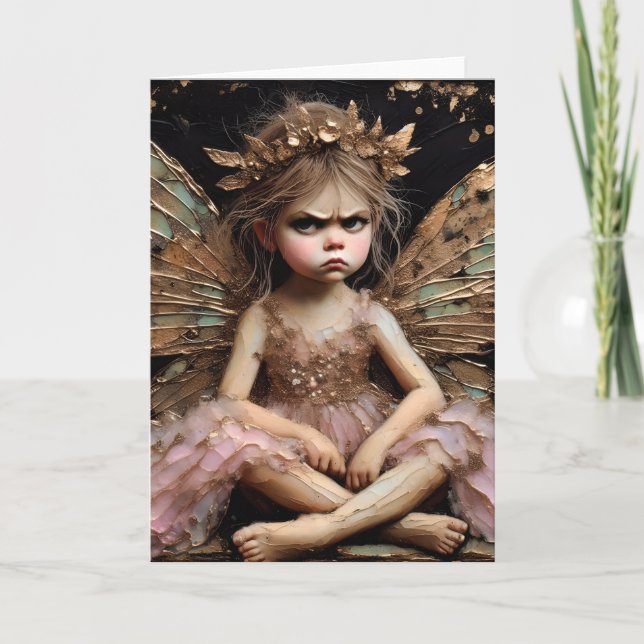 Carte La petite fée adorable ennuyée (Devant)