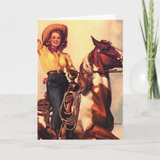 Carte La petite fille sur son cheval