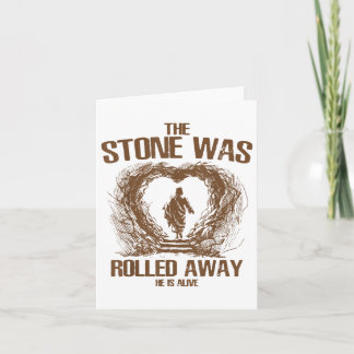 Carte La Pierre A Été Roulée Il Est Vivant Rétro Christ