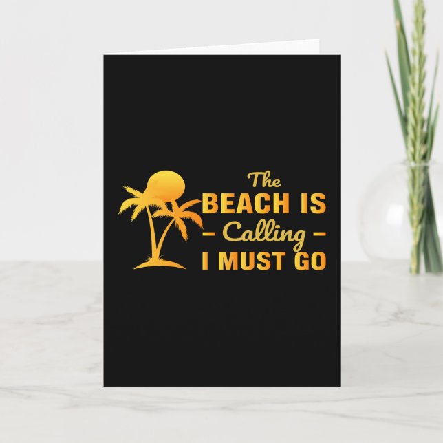 Carte La plage m'appelle et je dois y aller (Devant)
