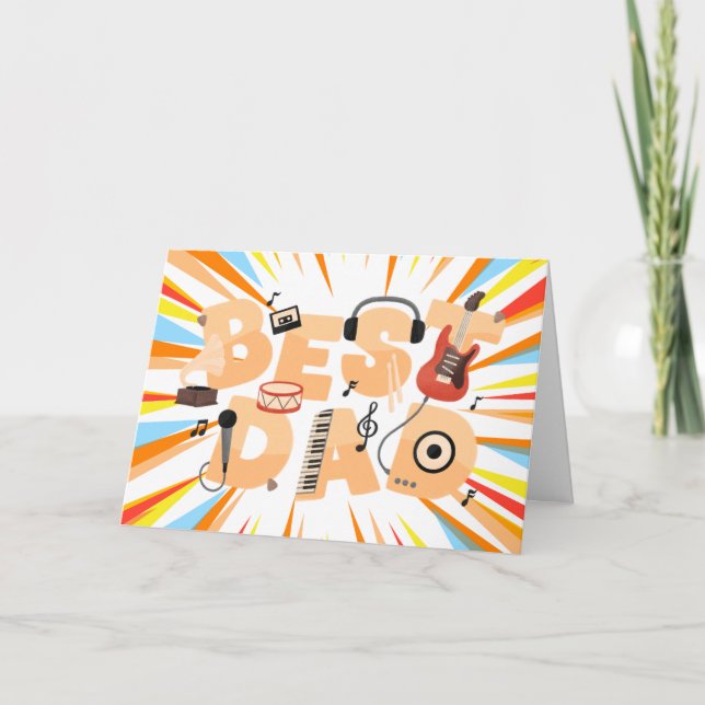 Carte La playlist de papa – Un hommage à la musique et à (Devant)