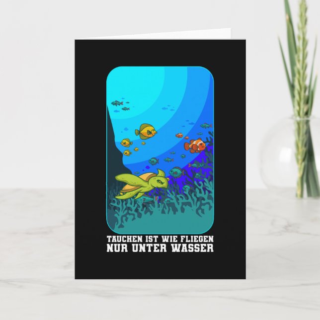 Carte La Plongée Est Comme Voler Vêtements De Plongeur E (Devant)