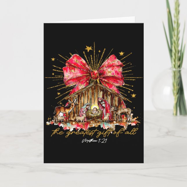 Carte La Plus Grande Offrande De Toutes Crèches Noël Chr (Devant)