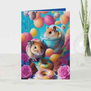 Carte La plus mignonne fête du thé de hamster syrien ave