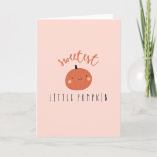 Carte la plus mignonne petite citrouille adorable