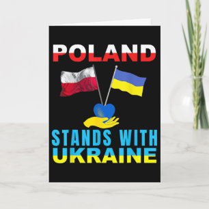 Carte La Pologne soutient l'Ukraine Drapeau ukrainien po