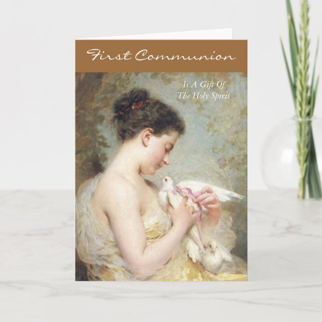 Carte la première communion est un don de l'esprit saint (Devant)