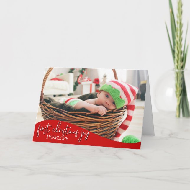 Carte La première joie de Noël du bébé - PHOTO DE VOTRE  (Devant)