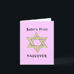 Carte La première pâque du bébé<br><div class="desc">Célébrez la première pâque du bébé avec les cadeaux juifs d'étoile et de matzoh pour les vacances juives et l'habillement de bébé pour le seder.</div>