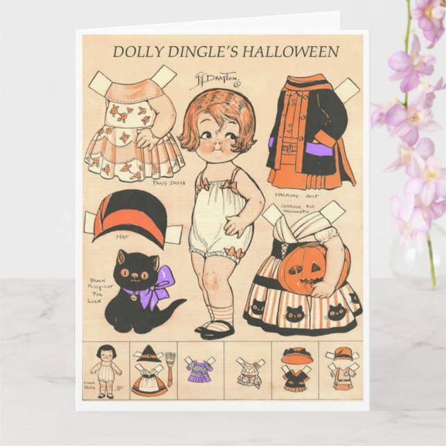 Carte La reproduction de poupée en papier d'Halloween de (Orchidée)