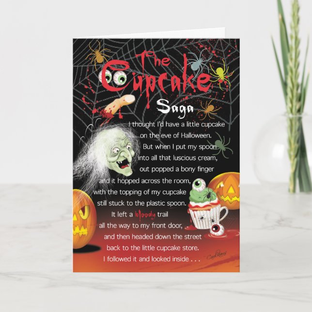 Carte La Saga du Cupcake, Poème d'Halloween (Devant)