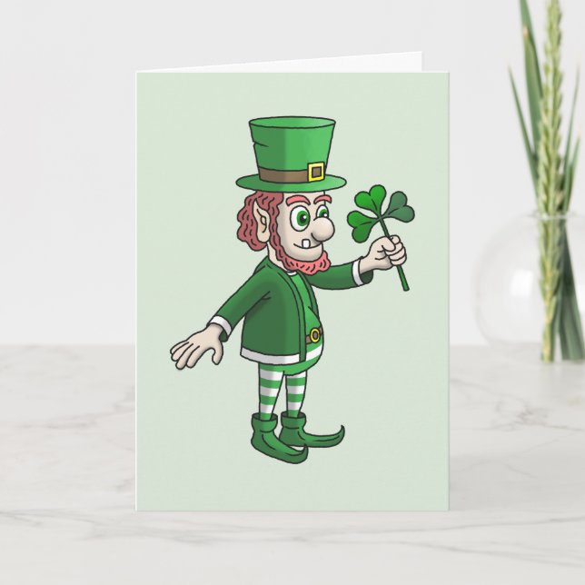 Carte La Saint Patrick avec Leprechaun (Devant)
