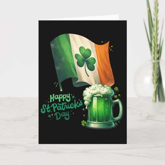 Carte La Saint-Patrick Bière Irlandaise Drapeau Irlande  (Devant)
