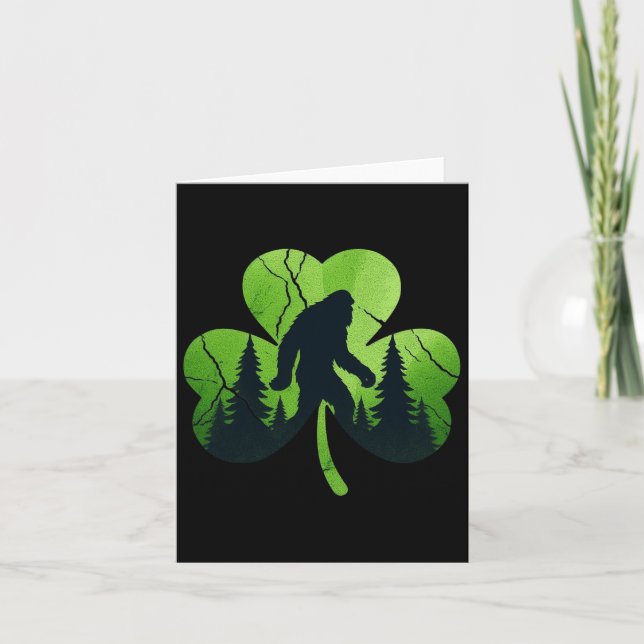 Carte La Saint-Patrick Bigfoot Sasquatch Trèfle Irlandai (Devant)