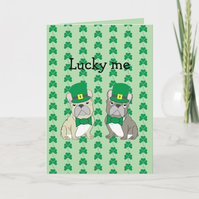 Carte La Saint-Patrick, Bouledogue français  (Devant)