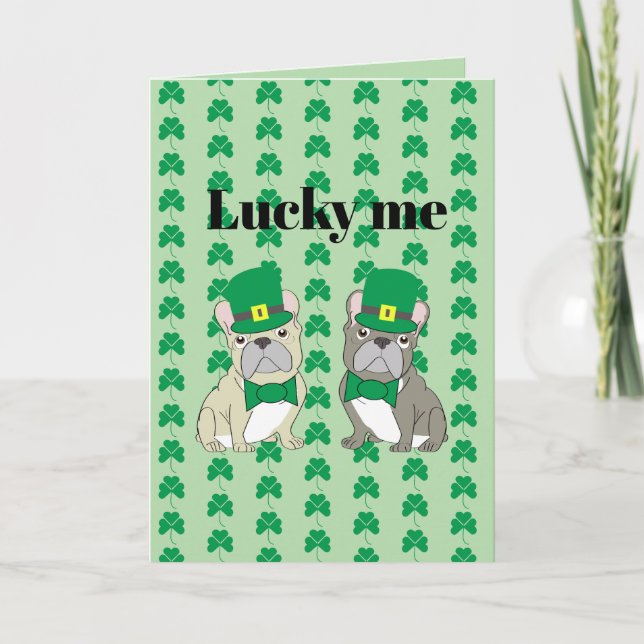 Carte La Saint-Patrick, Bouledogue Français  (Devant)