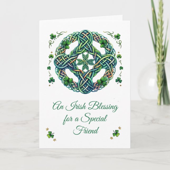 Carte La Saint-Patrick pour ami Nœud irlandais bénédicti (Devant)
