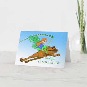 Carte La Saint-Patrick pour la fée sœur chevauchant une