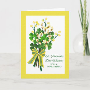 Carte La Saint-Patrick pour un ami avec un bouquet de tr