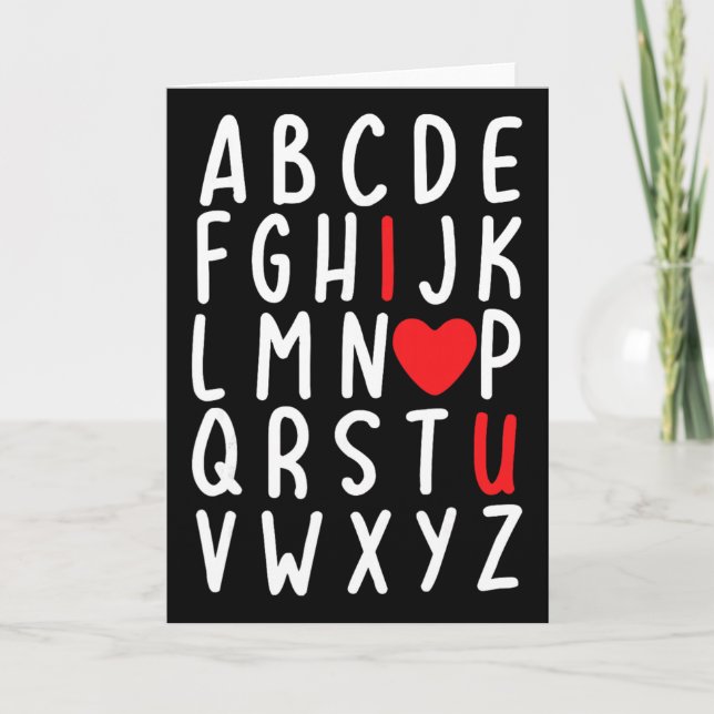 Carte La Saint-Valentin Abc Je T'Aime Coeur Enseignant E (Devant)